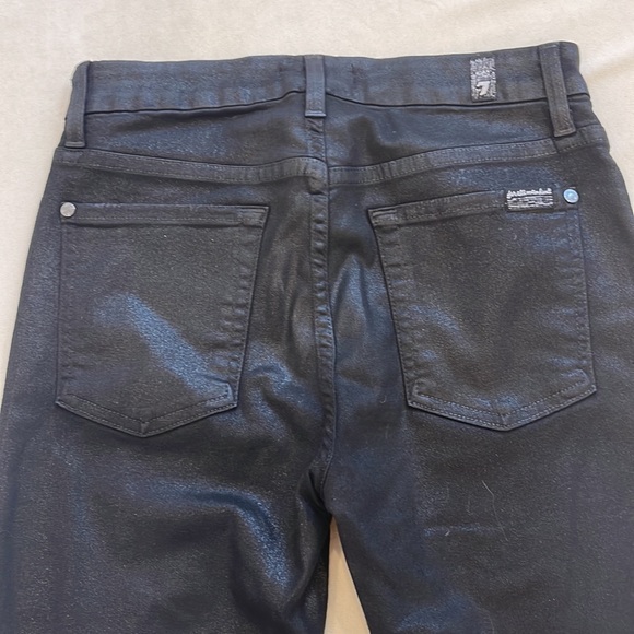For All Mankind black coated distressed straight leg jeans - Picture 3 of 5